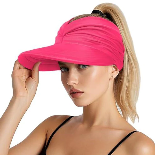 Alt view image 5 of 7 - Hats for Women, Wide Brim UV Protection Foldable Sun Visor Hats, UPF50+