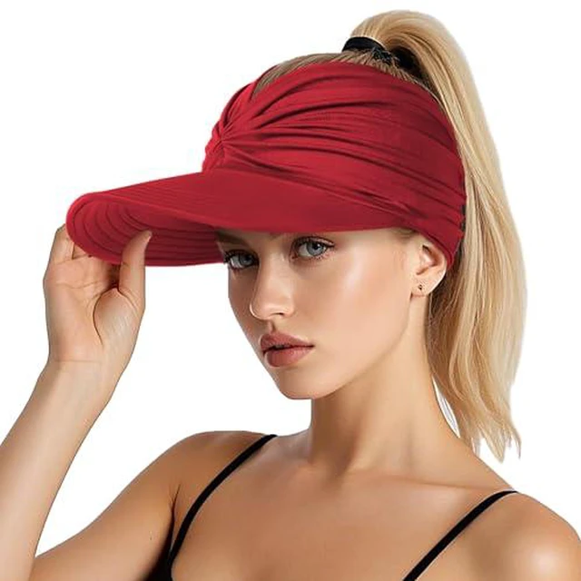 Alt view image 6 of 7 - Hats for Women, Wide Brim UV Protection Foldable Sun Visor Hats, UPF50+