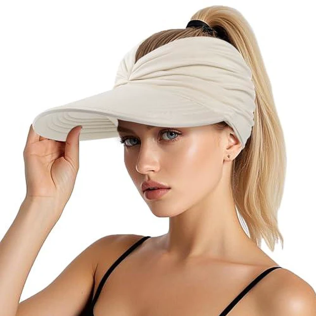Alt view image 7 of 7 - Hats for Women, Wide Brim UV Protection Foldable Sun Visor Hats, UPF50+