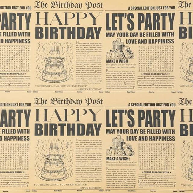 Alt view image 4 of 6 - RUSPEPA Kraft Vintage Newspaper Graduation Wrapping Paper Roll, Mini Roll, Retro The Graduation Times Headline Design with Caps & Diplomas, Kraft Gift Wrap for 2026 Graduates, 17 Inches x 16.4 Fee
