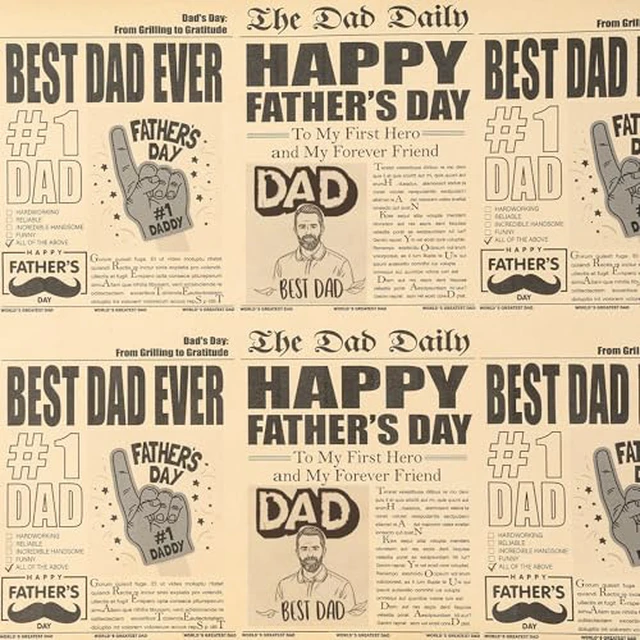 Alt view image 6 of 6 - RUSPEPA Kraft Vintage Newspaper Graduation Wrapping Paper Roll, Mini Roll, Retro The Graduation Times Headline Design with Caps & Diplomas, Kraft Gift Wrap for 2026 Graduates, 17 Inches x 16.4 Fee