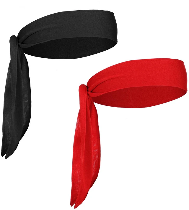 Main image of 2 Pcs Tie Back Headband, Head Ties Adjustable | Breathable Sweat, Sweatband for Running Workout Cycling Fitness Yoga Daily Outdoor Sports Hair Holding Use
