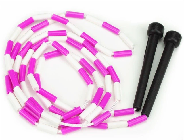 Main image of K-Roo Sports Rainbow Jump Rope with Plastic Beaded Segmentation, 7-Foot