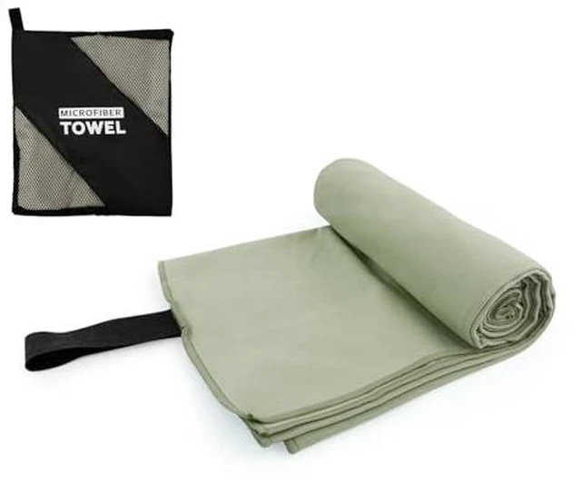Alt view image 2 of 5 - Camping Towel L Size Quick Dry Microfiber Lightweight for Beach Swimming Pool Travel Body Yoga Mat Towels (Army Green, 1 Pack L)