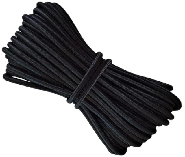 Main image of 1/8-Inch (3mm) Black Stretch Round String Elastic Cord-10 Yards