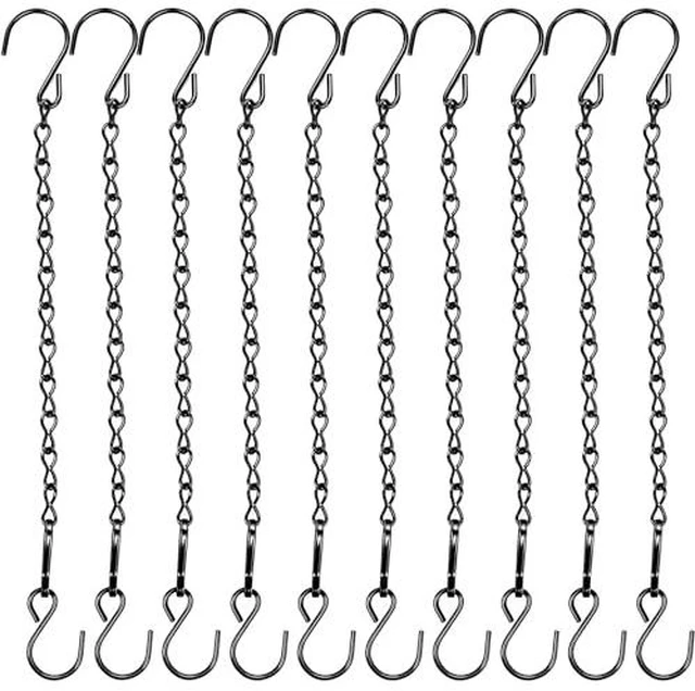 Alt view image 2 of 2 - 10pcs Hanging Chain for Bird Feeders, Planters, Lanterns and Ornaments (Black,9.5 Inch) Garden Plant Hangers for Billboards, Chalkboards, Basket, Planters Wind Chimes