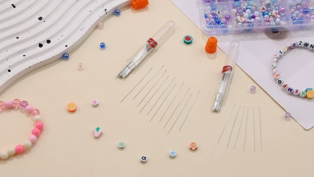 Alt view image 3 of 3 - 120 Pcs Beading Needles, 2 Different Sizes Straight Bead Needle