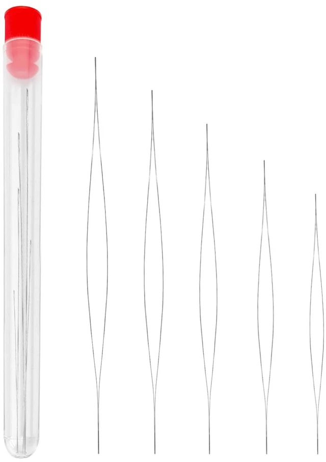Main image of 5 PCS Big Eye Needles for Beading, Collapsible Beading Needles