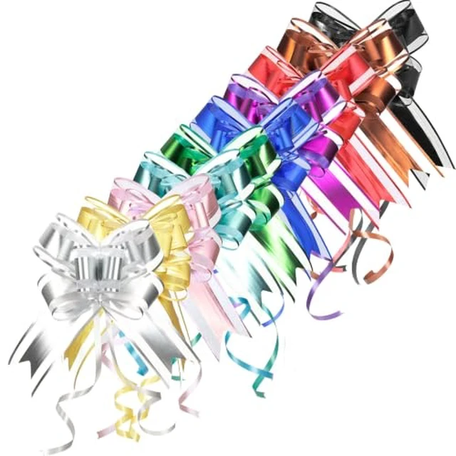 Alt view image 4 of 7 - Iridescent Red Pull Bow for Gift Wrapping, 10 Pack Ribbon Bow 6 in