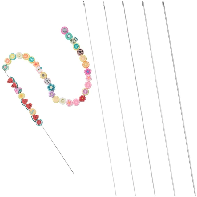 Main image of 5 PCS Beading Needles for Jewelry Making, 6.7 Inches Bead Needle, 5 Thickness Styles Bead Spinner for Jewelry Making, Beaded Bracelets, Necklaces (0.4|0.5|0.6|0.7|0.8mm)