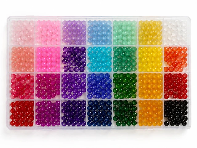 Main image of 28 Colors 650 PCS 6mm Glass Beads Crystal Beads for Jewelry Making and Bracelets