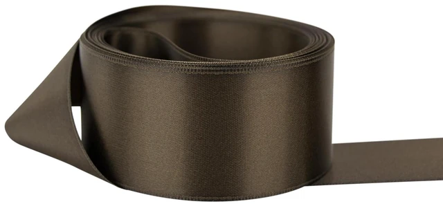Main image of Double Faced Satin - Premium Gloss Finish - 100% Polyester Ribbon for Gift Wrapping, Crafts, Scrapbooking, Hair Bow, Decorating & More - 5/8" Seal Brown 5yd Spool