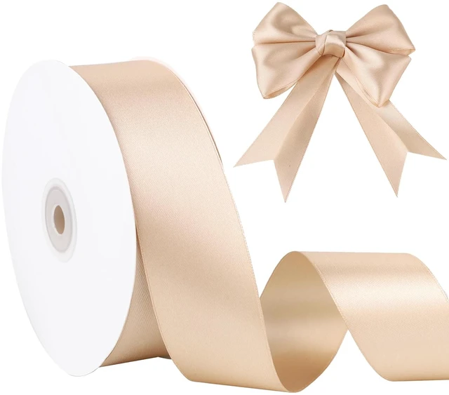 Main image of Double Faced Gold Satin Ribbon 1.5 Inch x 60 Yards Single Face Polyester Fabric for Gift Wrapping, Wedding Bouquets, Party Crafts, DIY Sewing, Hair Bows, Holiday Decorations