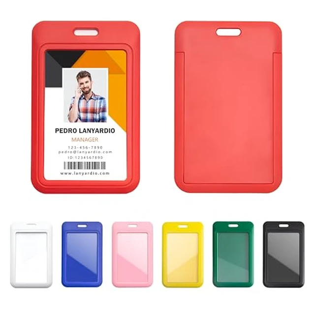 Alt view image 5 of 5 - 1 Pack Badge Holder, Horizontal ID Badge Holder with Window, ID Card Holder