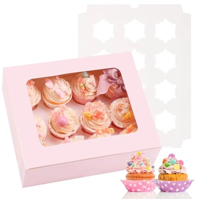 Alt view image 3 of 4 - 3pcs Cupcake Boxes, 12 Count Cupcake Containers with Window&Insert
