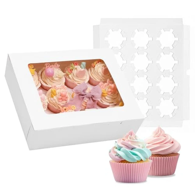 Alt view image 4 of 4 - 3pcs Cupcake Boxes, 12 Count Cupcake Containers with Window&Insert