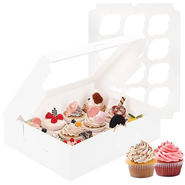 Alt view image 5 of 5 - 3PCS Black Cupcake Boxes with Window(12 Count Cupcake Containers)