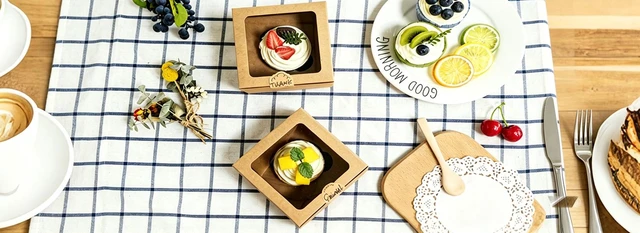 Alt view image 3 of 3 - Single Kraft Cupcake Boxes with Window, 6 Sets 4.5x4.5x3 Inch
