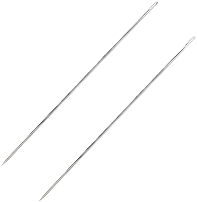 Main image of 2 PCS Professional Upholstery Needle, 12'' Long Sewing Needles, Large Eye Hand Sewing Needles, with Needle Storage Tube, for Home Upholstery, Carpet, Leather, Canvas Repair Stitching