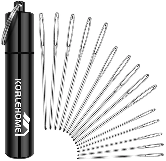 Main image of 15 Pcs Yarn Needles for Crochet Finishing, Large Eye Blunt Tapestry Darning Needles with 6063 Anodized Aluminum Storage Tube, 3 Sizes Weaving Needles for Amigurumi, Knitting & Beginners