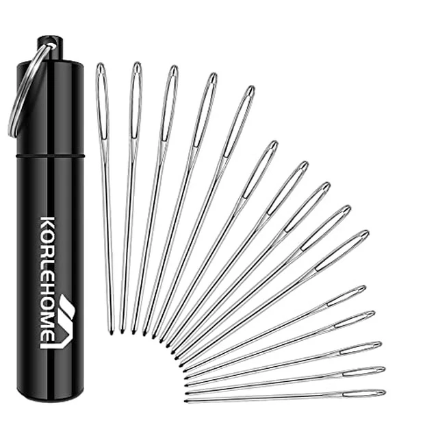 Alt view image 2 of 2 - 15 Pcs Yarn Needles for Crochet Finishing, Large Eye Blunt Tapestry Darning Needles with 6063 Anodized Aluminum Storage Tube, 3 Sizes Weaving Needles for Amigurumi, Knitting & Beginners