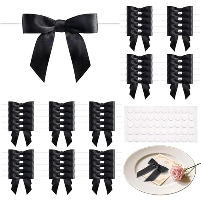 Alt view image 3 of 4 - 50 Pcs Pink Mini Bows 2.75 Inch Twist Tie Bows, Pink Bows for Gift Wrapping