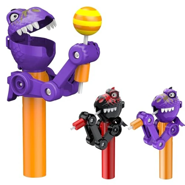 Alt view image 2 of 6 - 2 Pcs Dinosaur Lollipop Holder for Kids (Black & Purple)