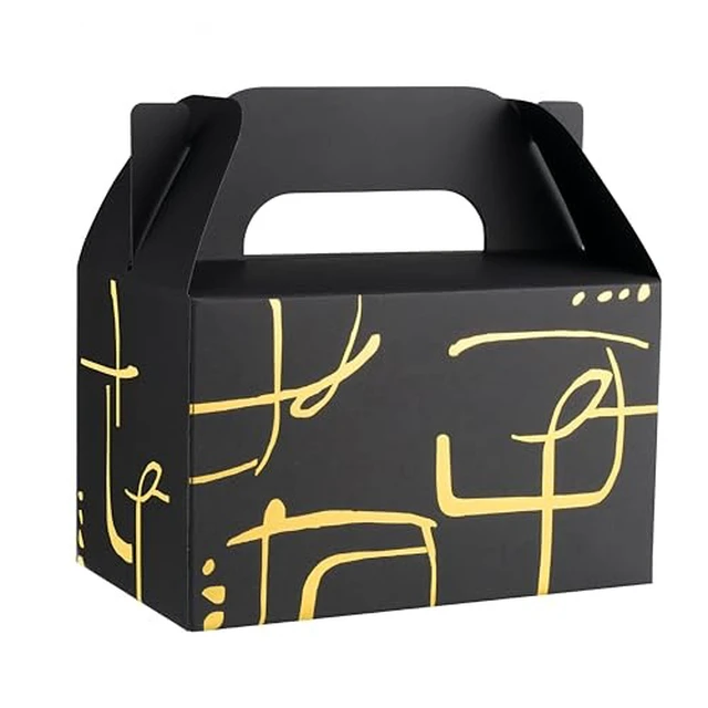 Alt view image 3 of 4 - 10 PCS Green Leaf Gable Favor Treat Boxes, 6.5 x 4 x 4 Inches