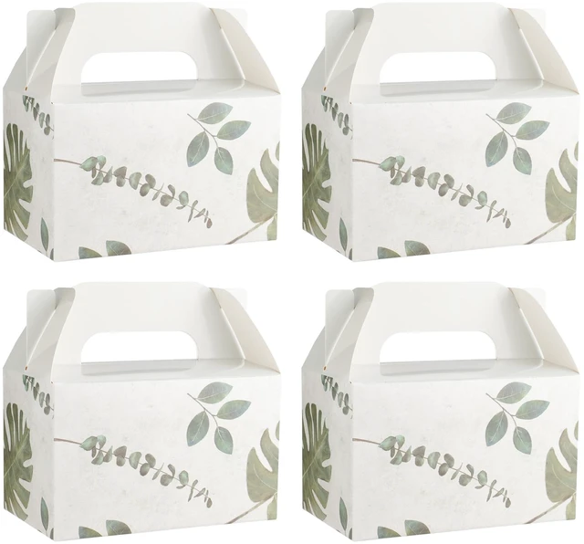 Main image of 10 PCS Green Leaf Gable Favor Treat Boxes, 6.5 x 4 x 4 Inches