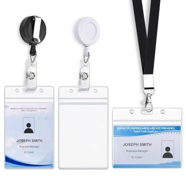 Alt view image 2 of 2 - 3 Pack Id Card Name Badge Holders Retractable Clip with Pull Cord