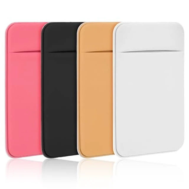 Alt view image 2 of 2 - 4 PCS Flat Thin Wallet Key Holder, Slim Credit Card Sleeve Holders, Minimalist Slim Key Organizer Sleeve with Big Compartment, Compact KeyCard Holder for Women Men (Black, White, Fuchsia, Brown)