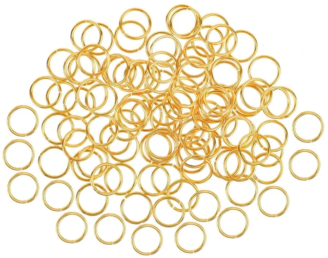 Main image of 100 Pieces 10mm Small Open Jump Ring Metal Split Rings for Crafts Making Wind Chimes Costuming Ornaments (Gold)