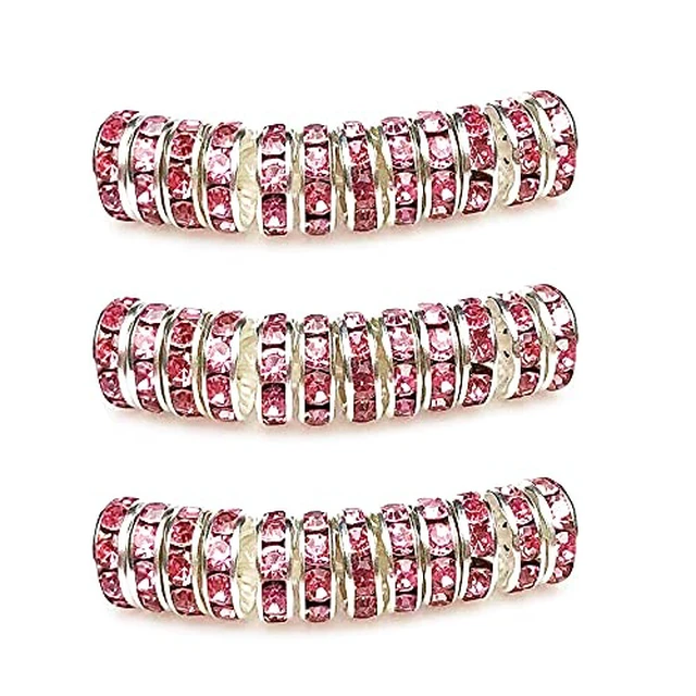 Alt view image 3 of 6 - Rondelle Spacer Beads Round Crystal Czech Rhinestone for Bracelets Necklaces Jewelry Making Accessories (Golden/Multicolor,4mm/100pcs)