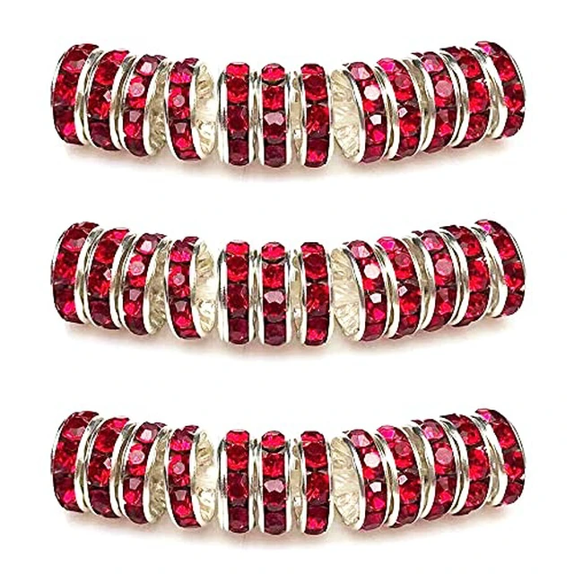 Alt view image 6 of 6 - Rondelle Spacer Beads Round Crystal Czech Rhinestone for Bracelets Necklaces Jewelry Making Accessories (Golden/Multicolor,4mm/100pcs)