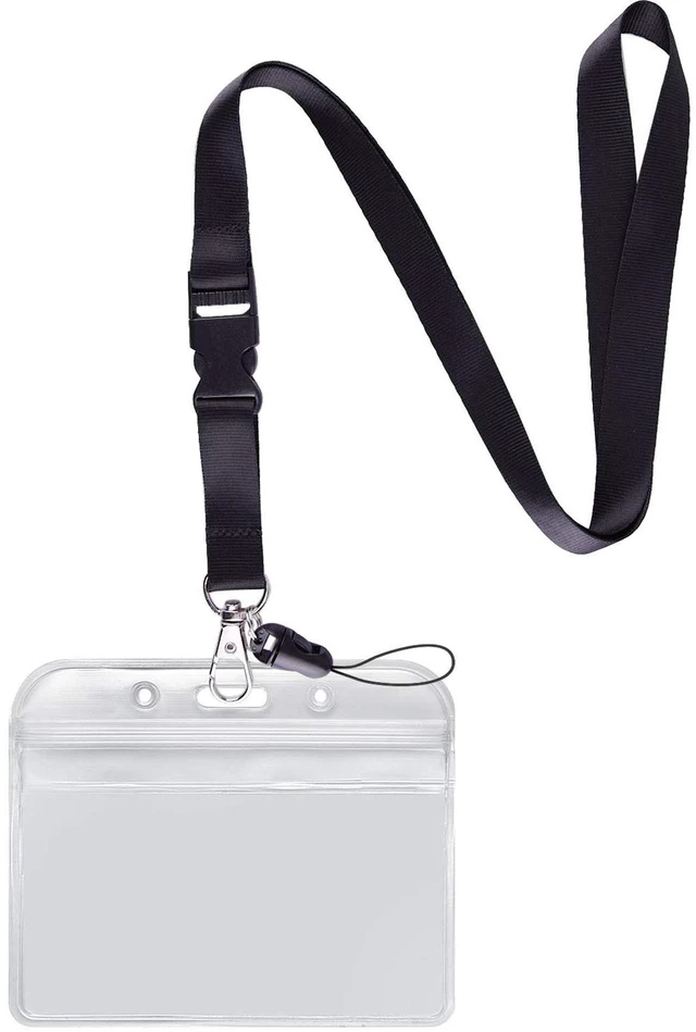 Main image of 1Pack Black Neck Lanyard,Detachable Buckle with Horizontal ID Badge Holder