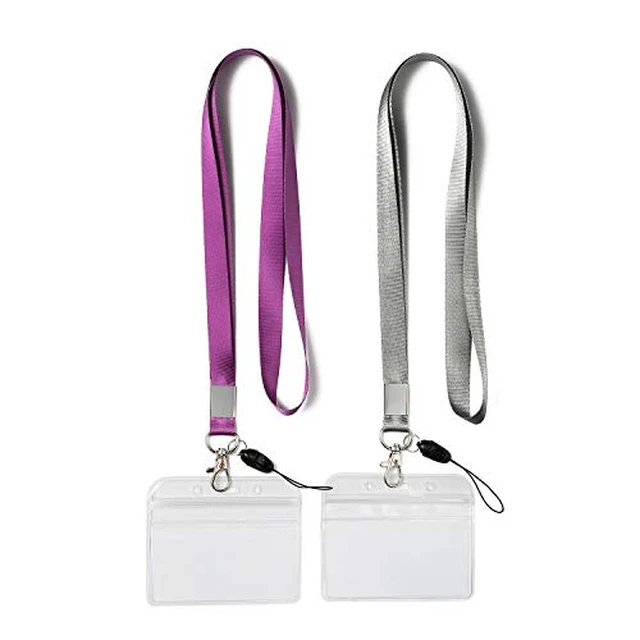 Alt view image 2 of 6 - 1Pack Black Neck Lanyard,Detachable Buckle with Horizontal ID Badge Holder