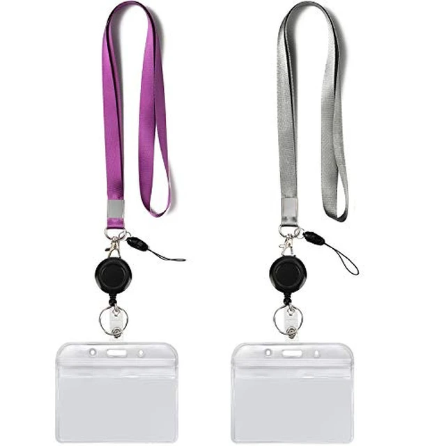 Alt view image 3 of 6 - 1Pack Black Neck Lanyard,Detachable Buckle with Horizontal ID Badge Holder