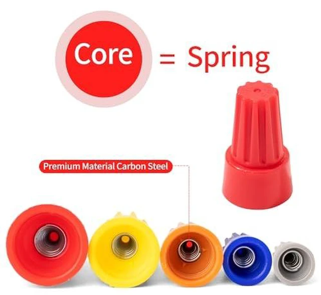 Alt view image 5 of 6 - 122 Pcs Wire Connectors Nuts Assortment Kit, 5 Size Colorful Electric Wire Caps Electrical Twist Wiring Splice Screw Caps for Quick Connection