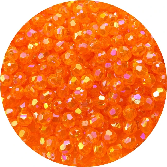 Main image of 1000 PCS 6mm Acrylic Faceted Spacer Beads AB Color Glossy Round Loose Beads for Jewelry Making Bracelet Necklace Earring Ornament Wind Chimes Key Chains(Hot Orange AB)