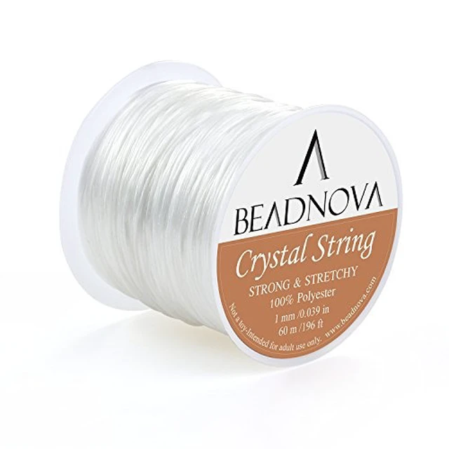 Alt view image 2 of 6 - 1mm Elastic Stretch Crystal String Cord for Jewelry Making Bracelet Beading Thread 60m/roll (Clear White)
