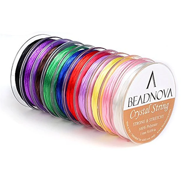 Alt view image 3 of 6 - 1mm Elastic Stretch Crystal String Cord for Jewelry Making Bracelet Beading Thread 60m/roll (Clear White)