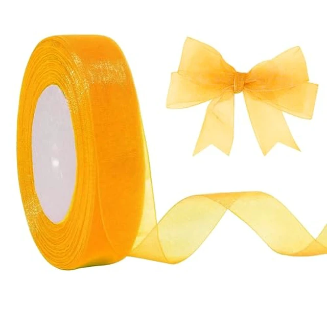 Alt view image 6 of 6 - Ivory White Organza Chiffon Ribbon 1/2 in X 50 Yard Sheer Ribbon