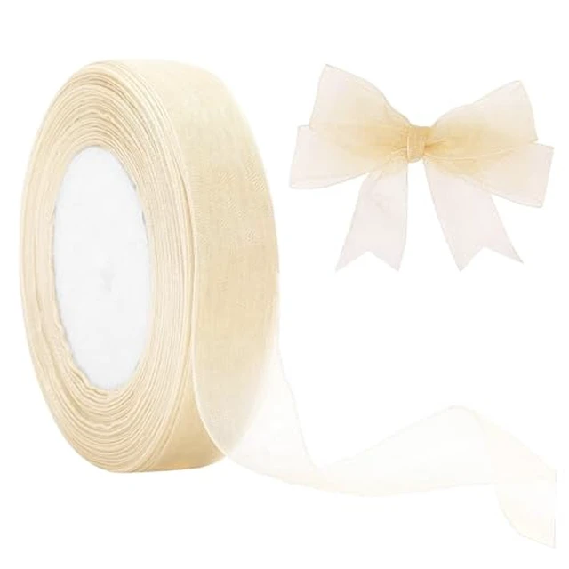Alt view image 2 of 6 - Ivory White Organza Chiffon Ribbon 1/2 in X 50 Yard Sheer Ribbon