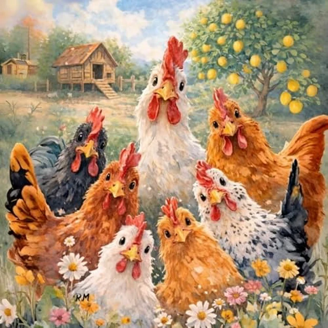 Alt view image 2 of 3 - Chicken Diamond Painting Kits for Adults Beginners, 5D Diamond Art Kits