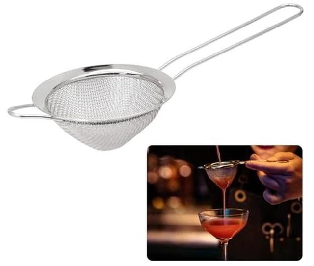 Alt view image 4 of 4 - Small Fine Mesh Strainer, Stainless Steel, Black