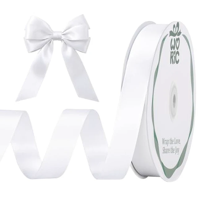 Alt view image 2 of 6 - Double Faced White Satin Ribbon 5/8 Inch 60 Yards for Gift Wrapping