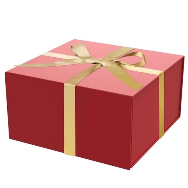 Alt view image 2 of 4 - Gift Box 8x8x4 Inch with Magnetic Closure Lid Red Gift Boxes For Presents,Bridesmaid Gifts Box,Birthday Gift box,Luxury for Gift Packaging, Magnetic Gift Box for Wrapping Gifts(Red)
