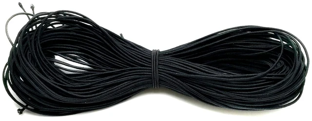 Main image of 0.8mm Black Elastic Cord Beading Threads Stretch String Fabric Crafting Cords for Jewelry Making 20m