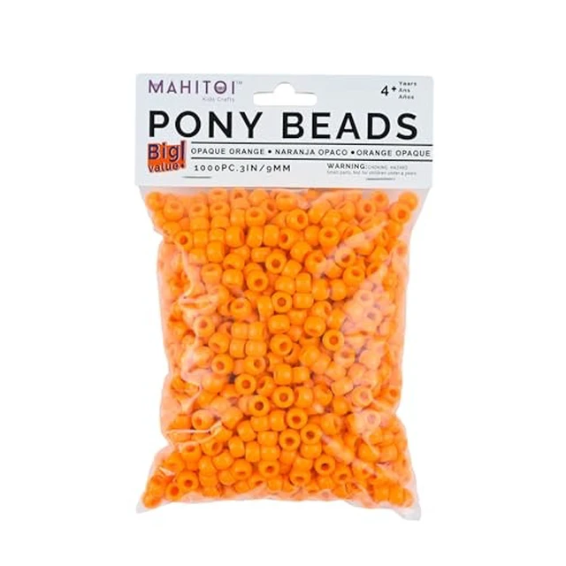 Alt view image 2 of 5 - Luxury Jewelry Craft 1k Kee's Orange Pony Beads - Mahitoi US Basics - 9mm