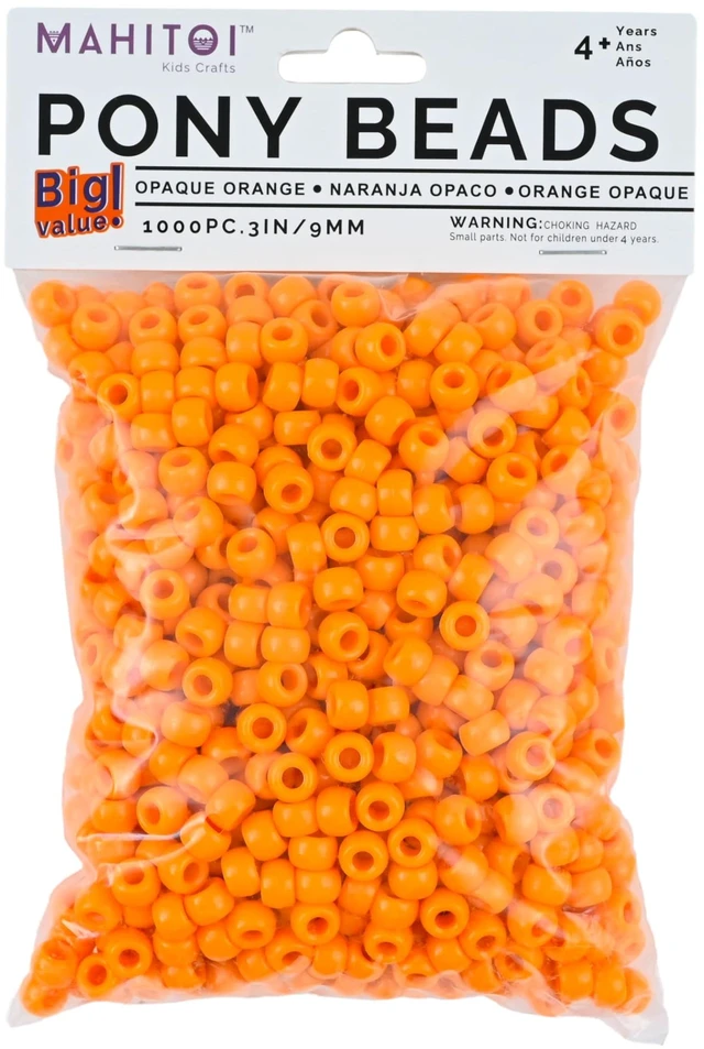 Main image of Luxury Jewelry Craft 1k Kee's Orange Pony Beads - Mahitoi US Basics - 9mm